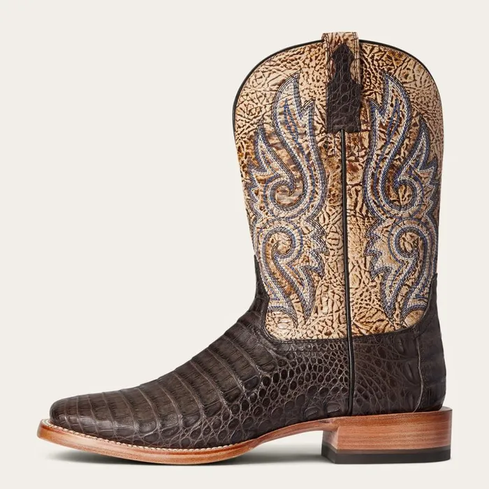 Men Relentless Denton Western Boot Chocolate Caiman Belly Ariat Western Boots