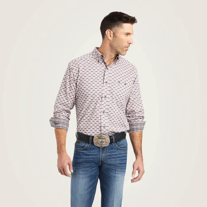 Men Relentless Superior Stretch Classic Fit Shirt Mauve Ariat Button Down Shirts