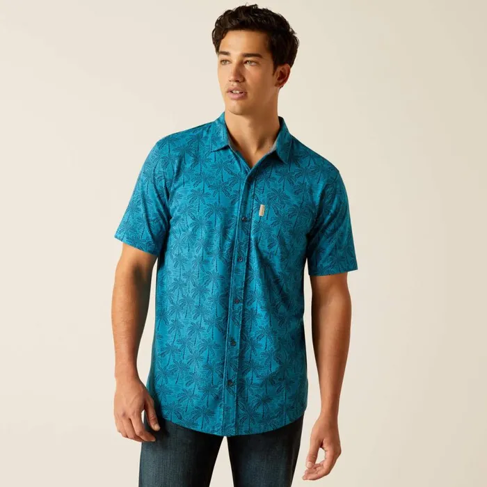 Men Retro Button Down Shirt French Fade Ariat Button Down Shirts