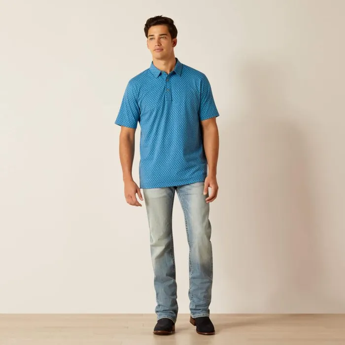 Men Retro Polo Blue Ridge Ariat TShirts and Polos Men Retro Polo Blue Ridge Ariat TShirts and Polos