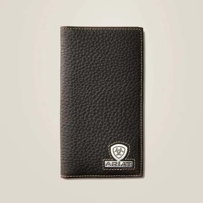 Men Rodeo Wallet Stacked Logo Brown Rowdy Ariat Bags and Wallets