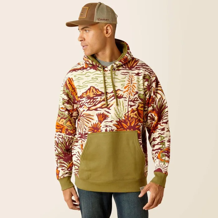 Men Sendero Desert Print Hoodie Multi Ariat Sweatshirts and Hoodies