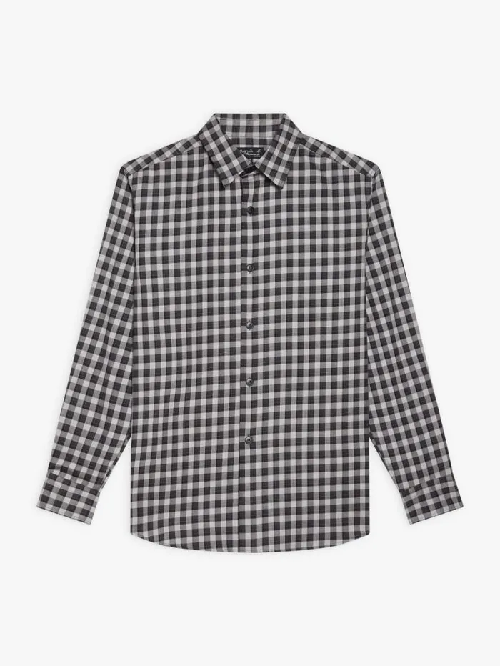 Men Shirts Agns B Grey Cotton Andy Checked Shirt