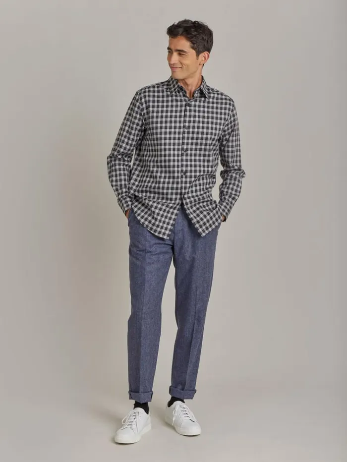 Men Shirts Agns B Grey Cotton Andy Checked Shirt