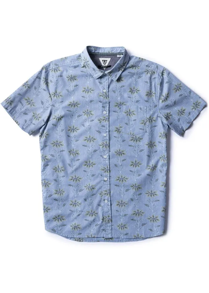 Men Shirts and Flannels Vissla Da Vineyard Eco Boys Ss Shirt Faded Denim