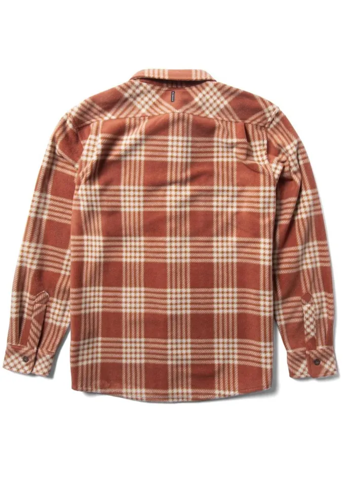 Men Shirts and Flannels Vissla EcoZy Boys Ls Polar Flannel Barn Red