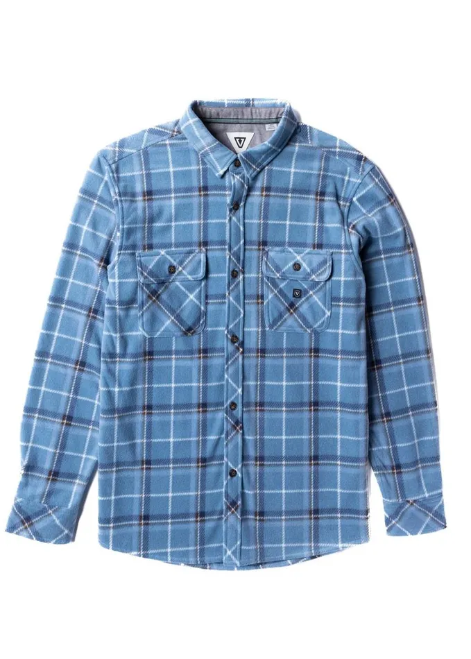 Men Shirts and Flannels Vissla EcoZy Boys Ls Polar Flannel Dusk