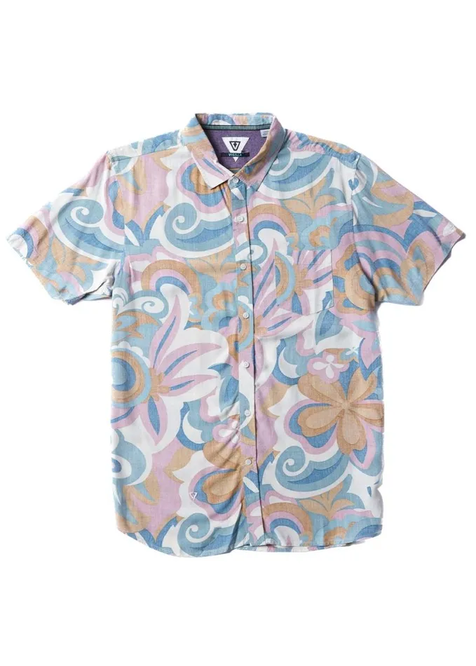 Men Shirts and Flannels Vissla Mellow Eco Boys Ss Shirt Dusty Rose
