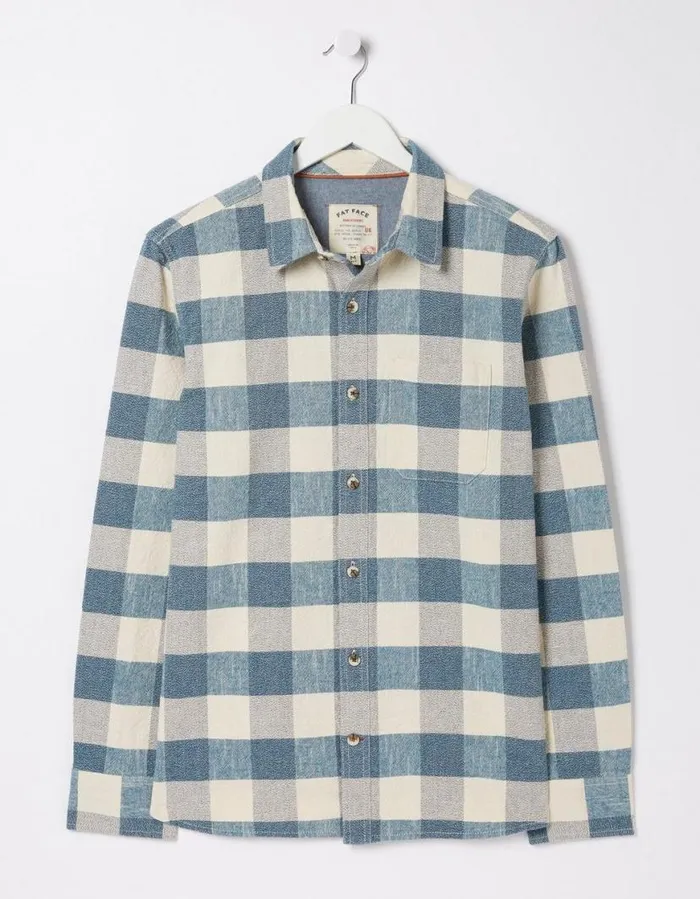 Men Shirts FatFace Belby Check Shirt Blue