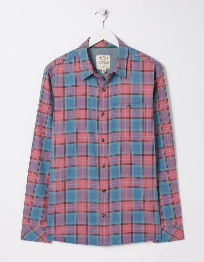 Men Shirts FatFace Bibury Check Shirt Rose Pink