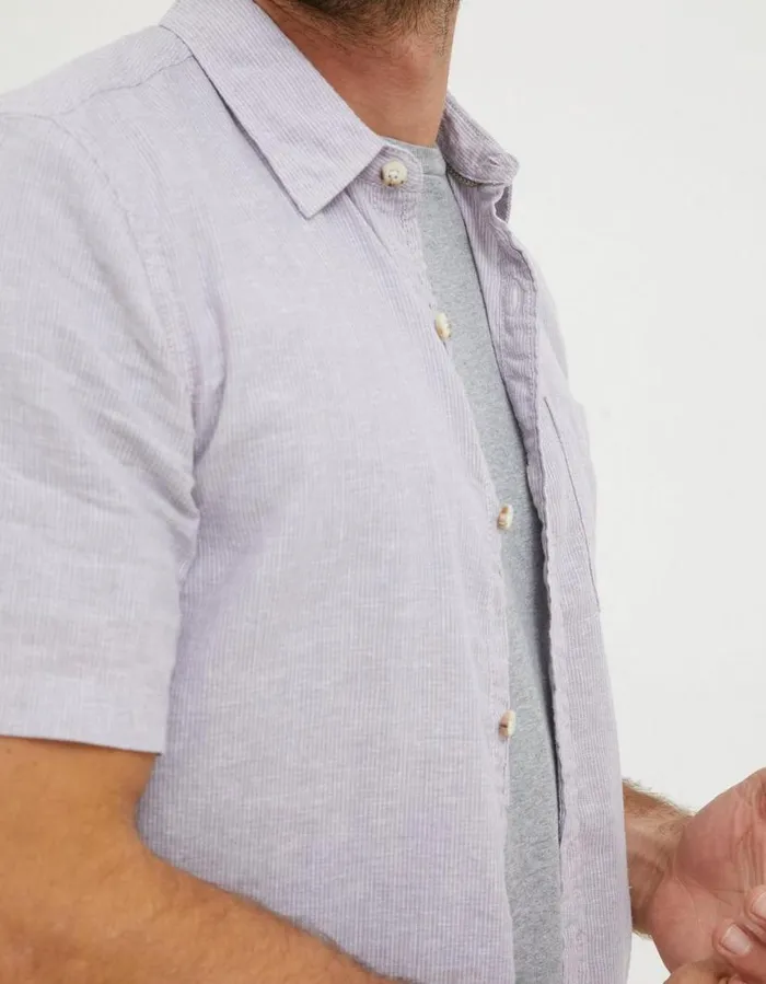 Men Shirts FatFace Bugle Micro Stripe Shirt Lilac