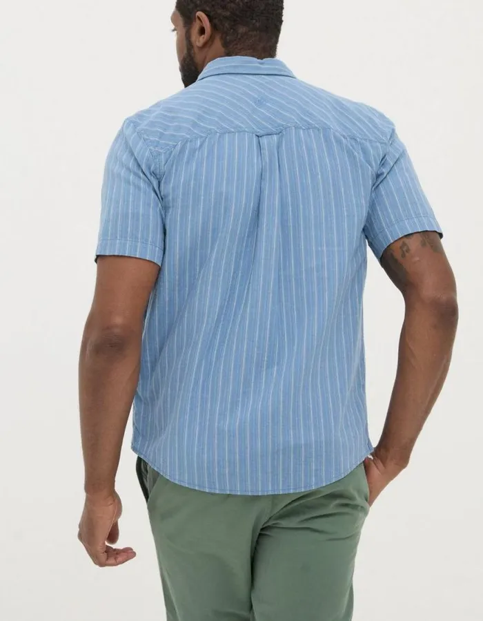 Men Shirts FatFace Burford Stripe Shirt Washed Blue