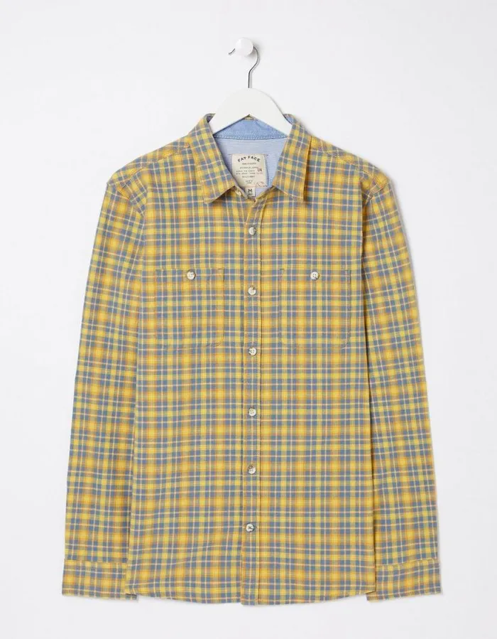 Men Shirts FatFace Byfleet Gingham Shirt Yellow
