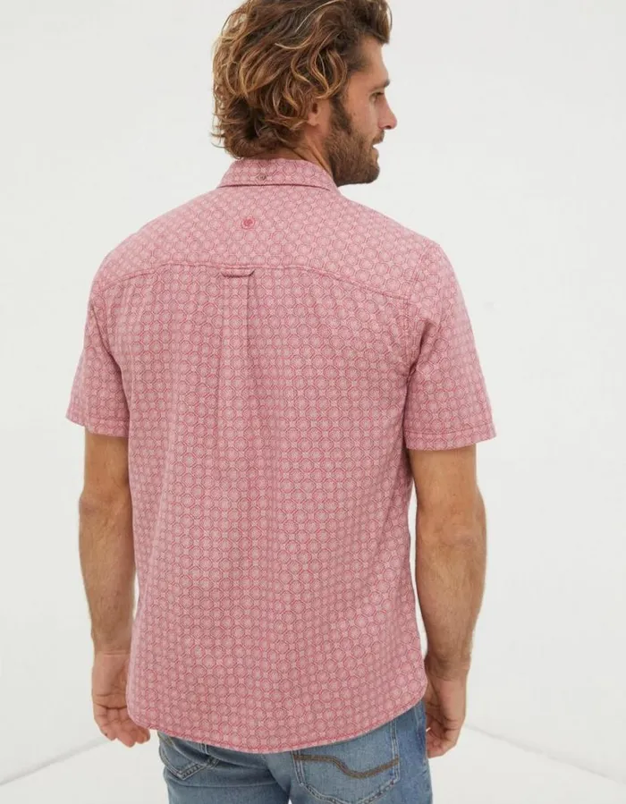 Men Shirts FatFace Linear Print Shirt Light Pink