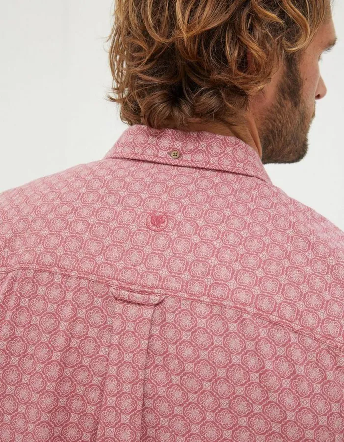 Men Shirts FatFace Linear Print Shirt Light Pink