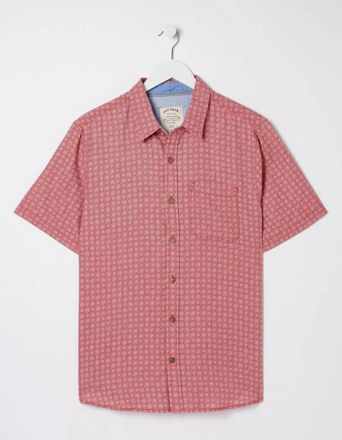 Men Shirts FatFace Linear Print Shirt Light Pink