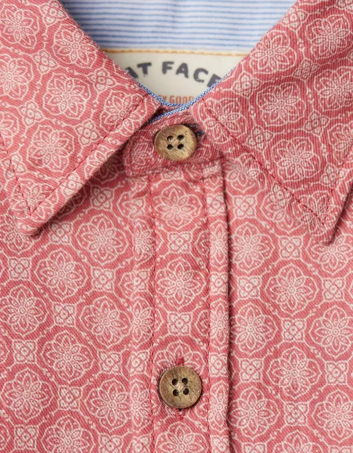 Men Shirts FatFace Linear Print Shirt Light Pink