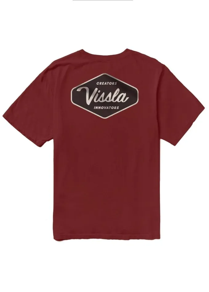 Men Short Sleeves Vissla Creators Premium Pkt Tee Fired Brick