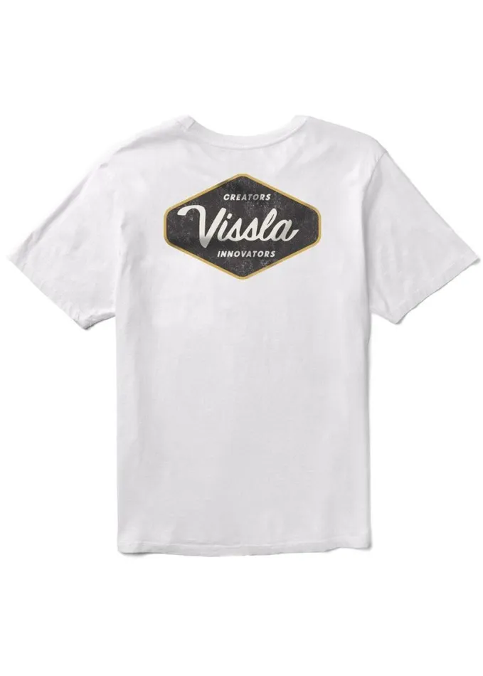 Men Short Sleeves Vissla Creators Premium Pkt Tee White