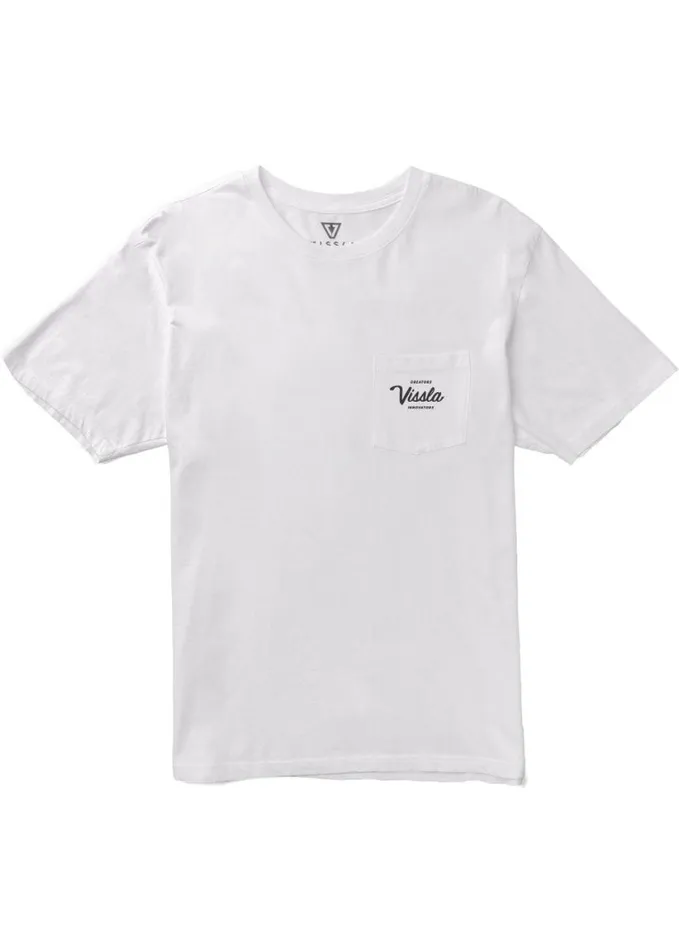 Men Short Sleeves Vissla Creators Premium Pkt Tee White