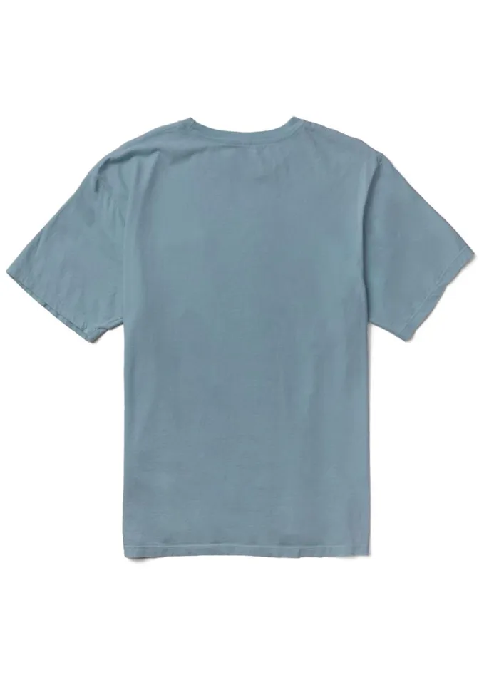 Men Short Sleeves Vissla Established Premium Organic Pkt Tee Chambray