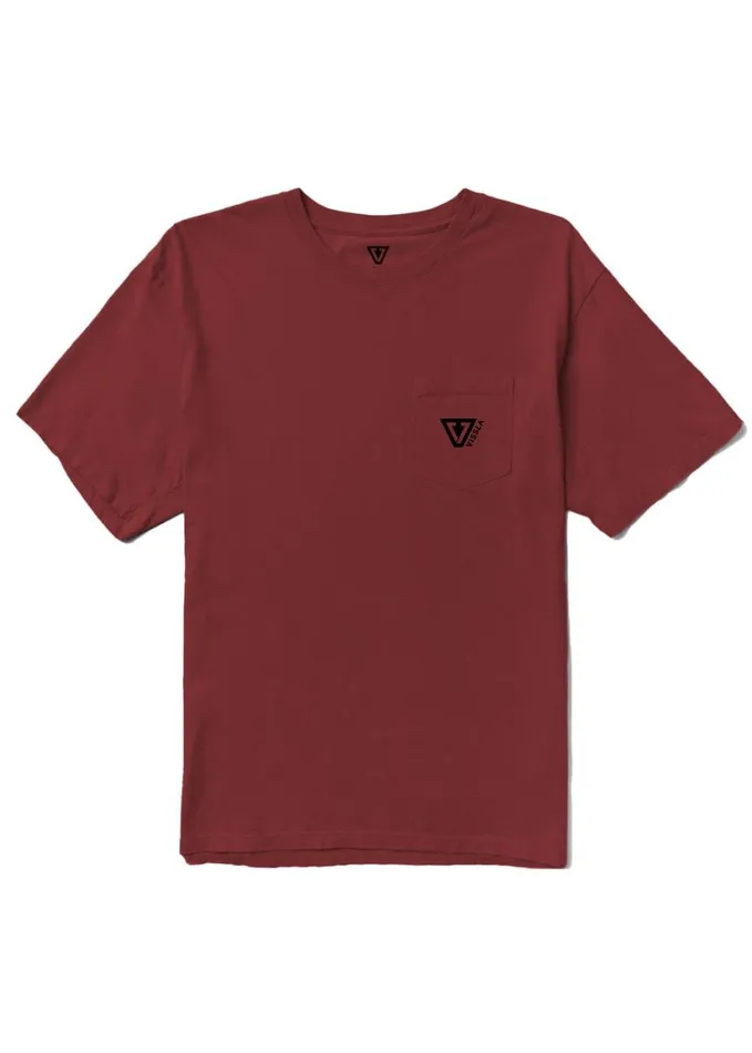 Men Short Sleeves Vissla Established Premium Organic Pkt Tee Fired Brick