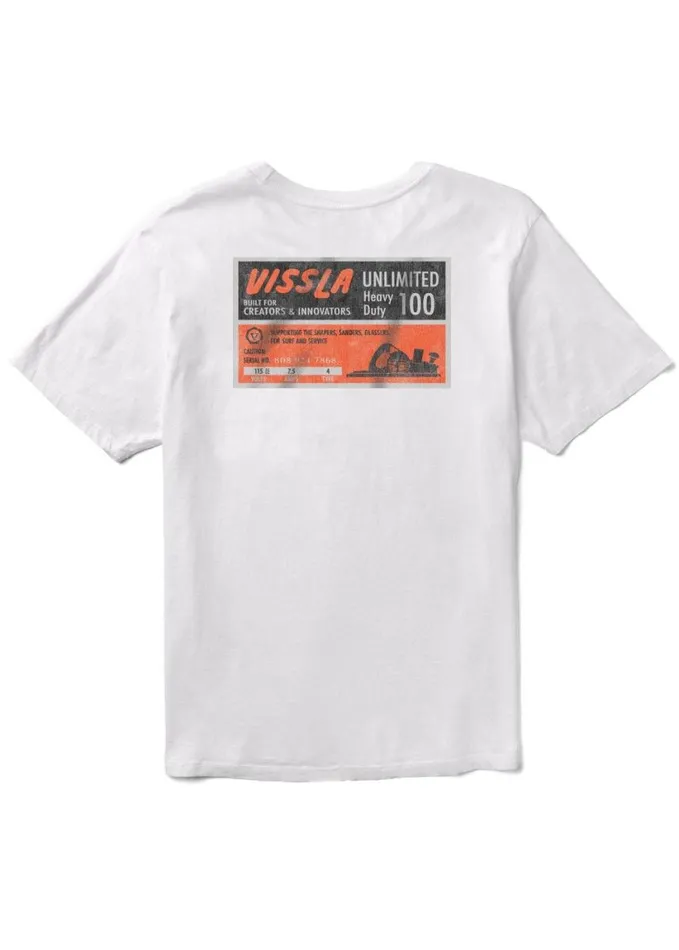 Men Short Sleeves Vissla Heavy Duty Premium Pkt Tee White