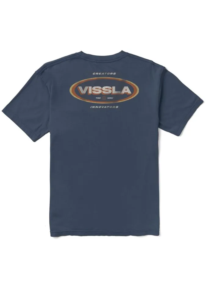 Men Short Sleeves Vissla Occular Organic Tee Dark Denim
