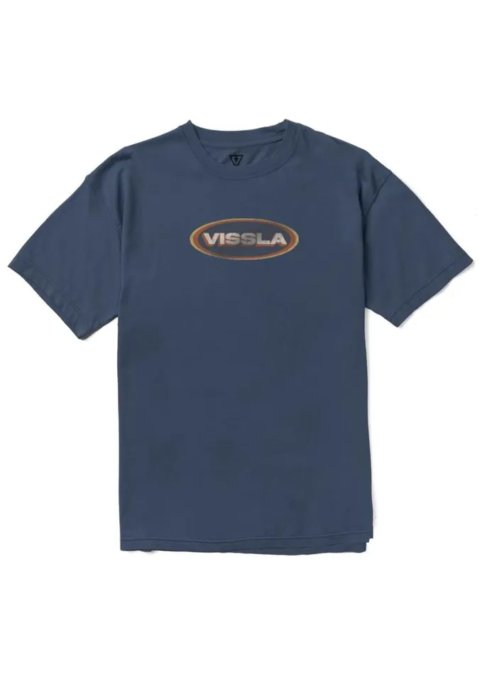 Men Short Sleeves Vissla Occular Organic Tee Dark Denim