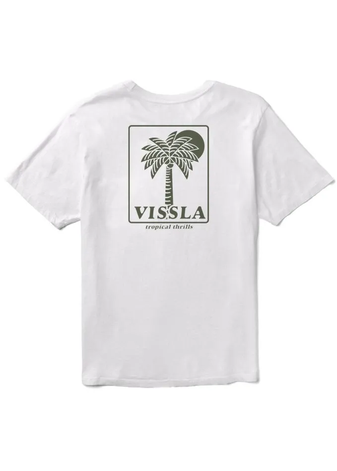 Men Short Sleeves Vissla Tropical Thrills Premium Organic Pkt Tee White