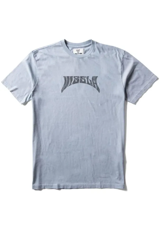 Men Short Sleeves Vissla Undead Shred Head Ss Tee Stone Blue