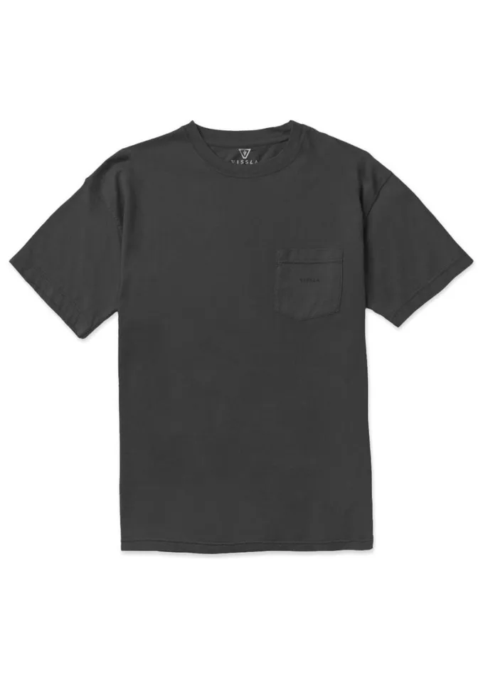 Men Short Sleeves Vissla Vintage Vissla Premium Organic Pkt Tee Black
