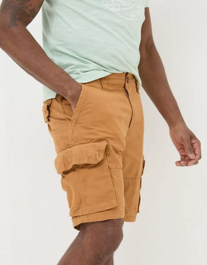Men Shorts FatFace Breakyard Organic Cotton Cargo Shorts Dark Tan