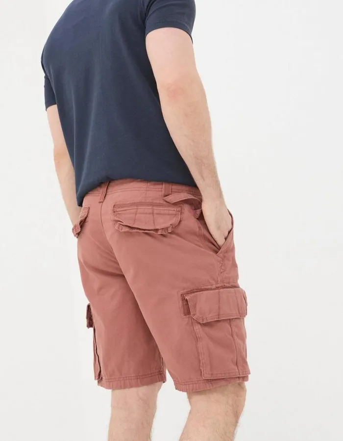 Men Shorts FatFace Breakyard Organic Cotton Cargo Shorts Washed Red