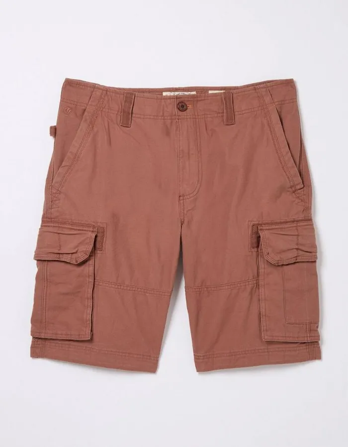 Men Shorts FatFace Breakyard Organic Cotton Cargo Shorts Washed Red