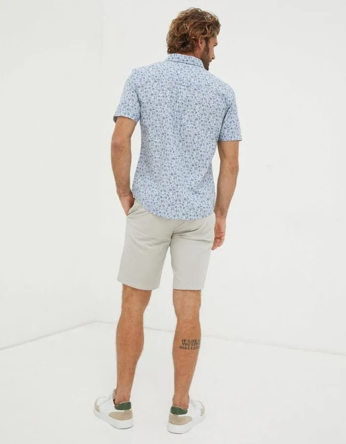 Men Shorts FatFace Mawes Organic Cotton Chino Shorts Light Grey