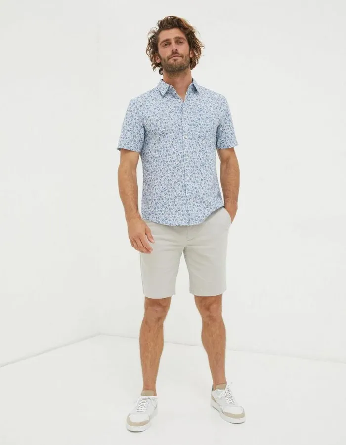 Men Shorts FatFace Mawes Organic Cotton Chino Shorts Light Grey