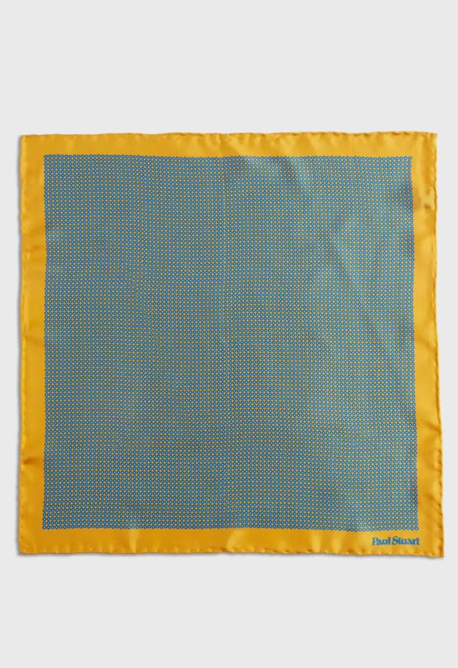 Men Silk Twill Micro Medallion Pocket Square Blue Paul Stuart Pocket Squares Men Silk Twill Micro Medallion Pocket Square Blue Paul Stuart Pocket Squares
