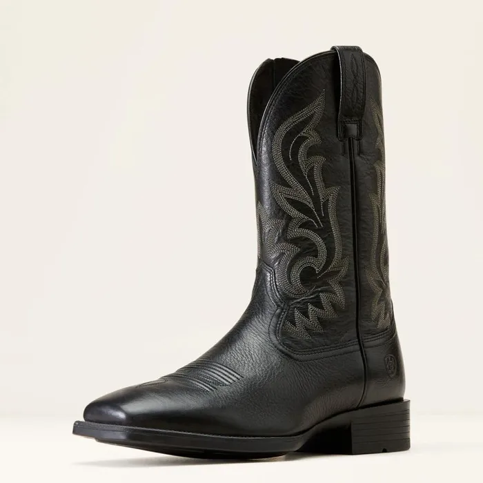 Men Slim Zip Ultra Western Boot Black Deertan Ariat Western Boots