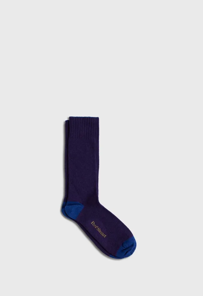 Men Solid Color Sock Blue Paul Stuart Socks