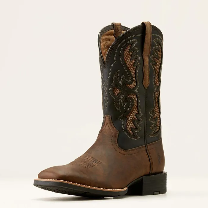 Men Sport Fresco VentTEK Western Boot Herd Brown Ariat Western Boots