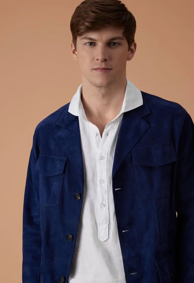 Men Suede Field Jacket Navy Paul Stuart Coats and Outerwear Men Suede Field Jacket Navy Paul Stuart Coats and Outerwear