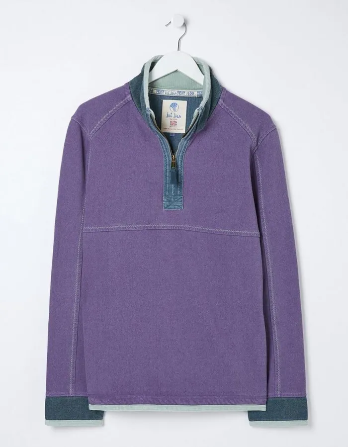 Men Sweatshirts and Hoodies FatFace Airlie Pocket Sweatshirt Purple
