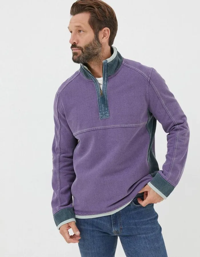 Men Sweatshirts and Hoodies FatFace Airlie Pocket Sweatshirt Purple