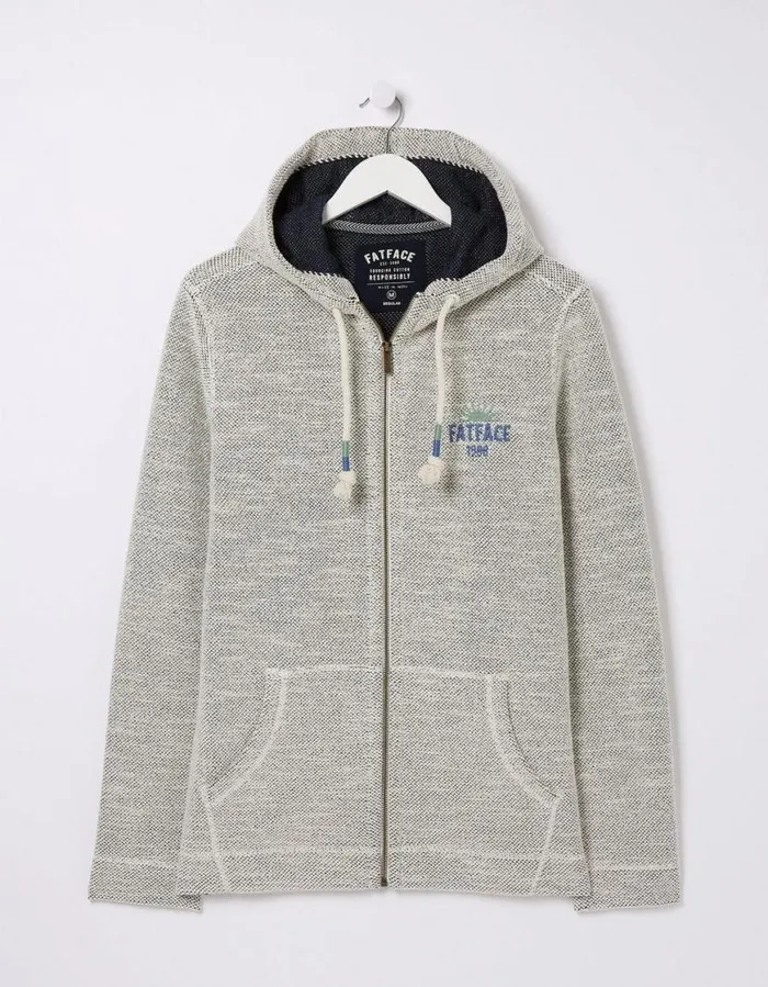 Men Sweatshirts and Hoodies FatFace Aloa Woolacombe Zip Up Hoodie Oatmeal