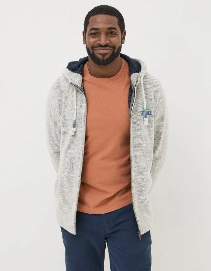 Men Sweatshirts and Hoodies FatFace Aloa Woolacombe Zip Up Hoodie Oatmeal