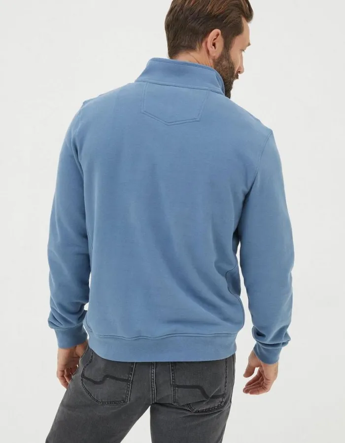 Men Sweatshirts and Hoodies FatFace Fowey Half Neck Sweatshirt Light Denim Blue