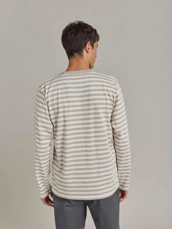 Men TShirts and Polos Agns B Beige Cotton Striped Mark TShirt