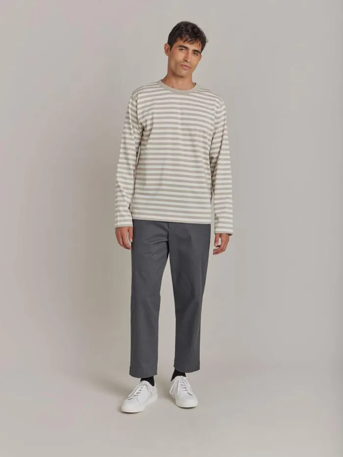 Men TShirts and Polos Agns B Beige Cotton Striped Mark TShirt