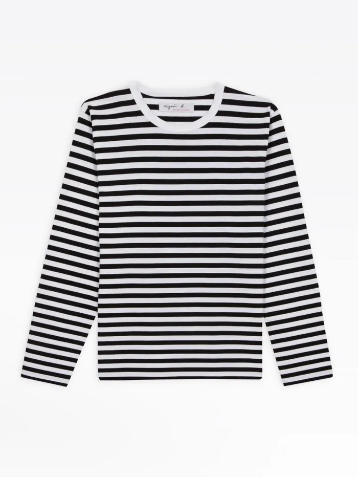 Men TShirts and Polos Agns B Black And White Cotton Coulos 1212 Striped TShirt